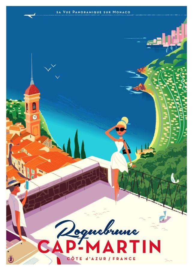 Charmant 2 Pieces Vue Sur Mer Et Monte-Carlo A Roquebrune Cap Martin ภายนอก รูปภาพ